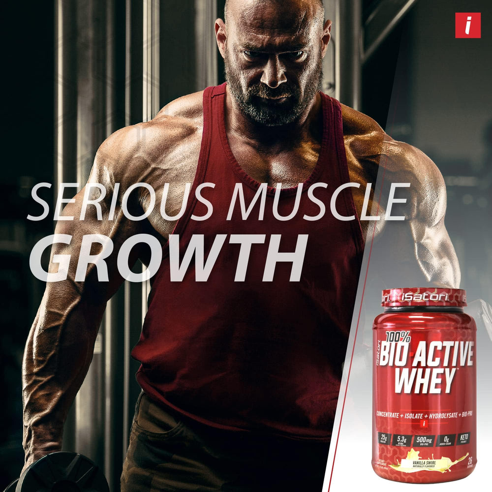 iSatori whey protein blend shows isolate, concentrate, hydrolysate for lean muscle.