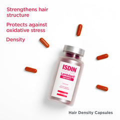 ISDIN Lambdapil bottle tilted to show compact, travel friendly design