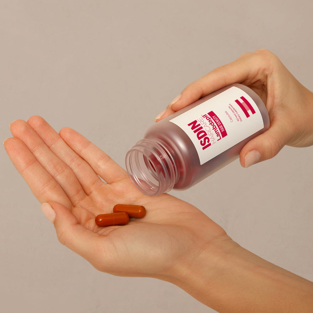 ISDIN Lambdapil capsules packaging highlights a two month supply