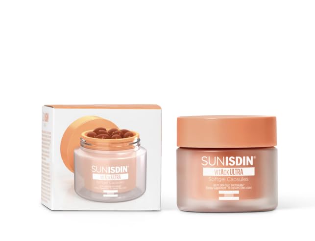 ISDIN SunIsdin bottle packaging showing daily antioxidant support for healthier skin