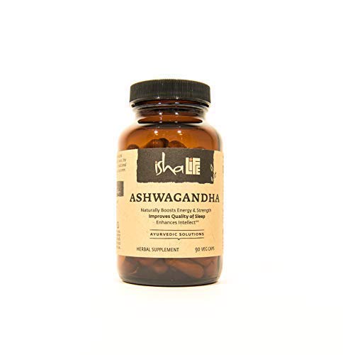 ISHA Ashwagandha bottle front showing a natural energy support