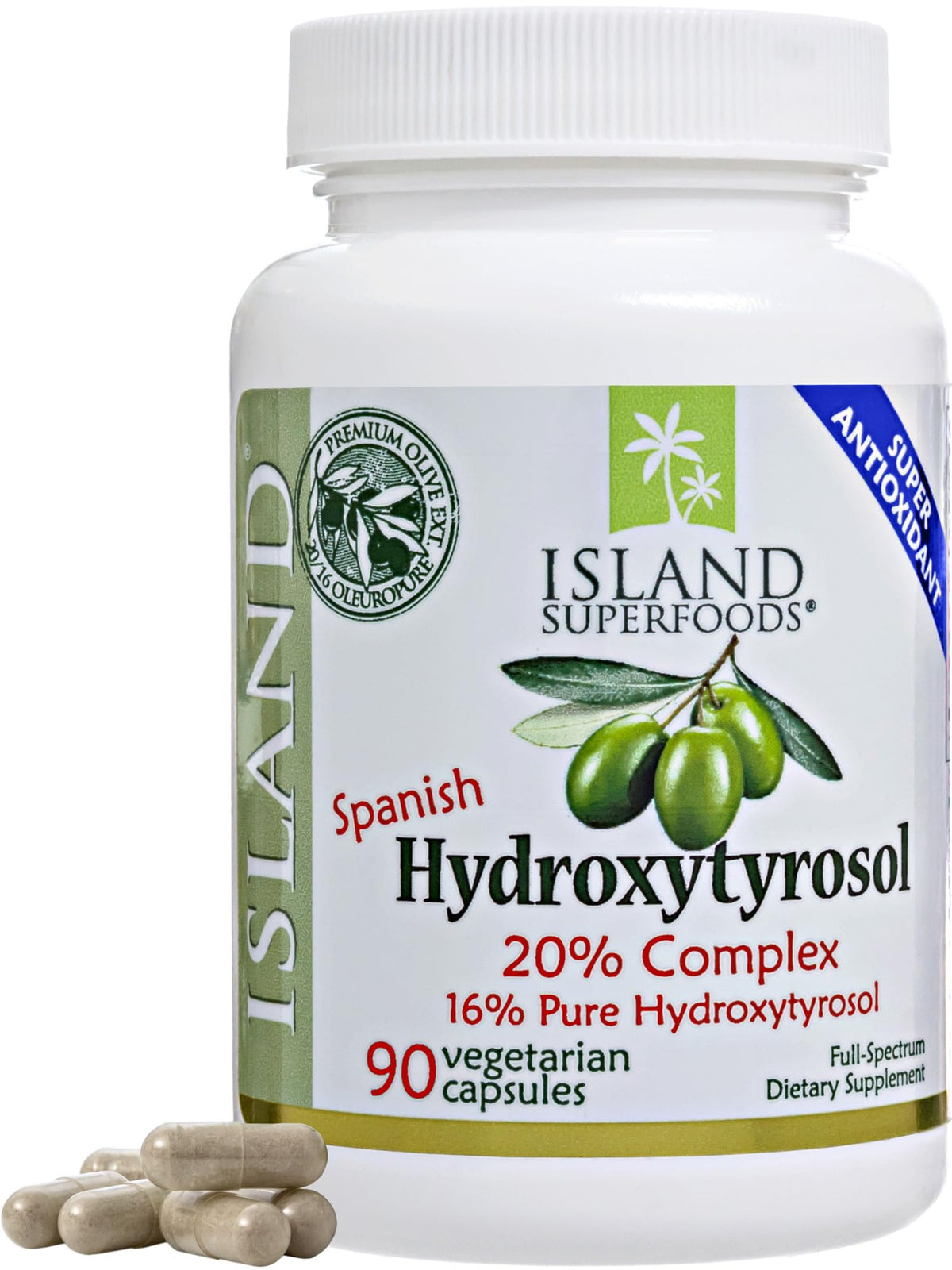 Island Nutrition hydroxytyrosol complex bottle for daily wellness support
