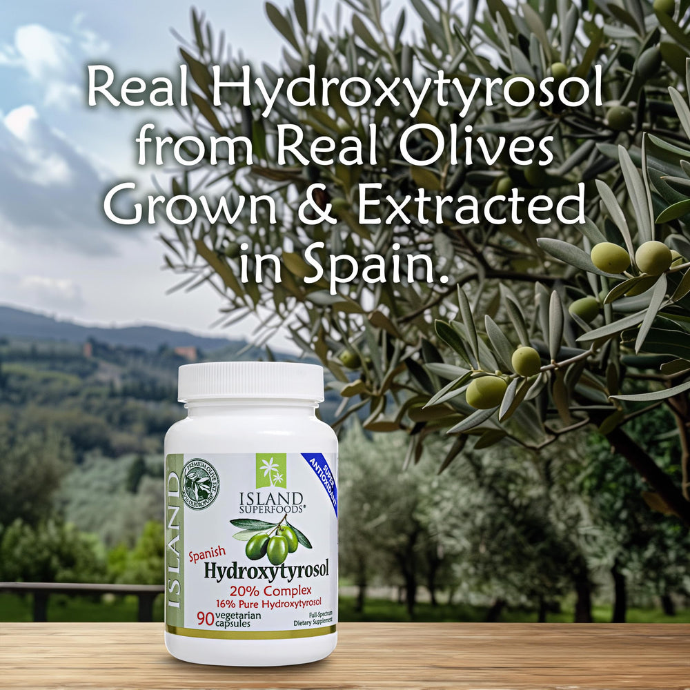Island Nutrition hydroxytyrosol capsules showing premium formula