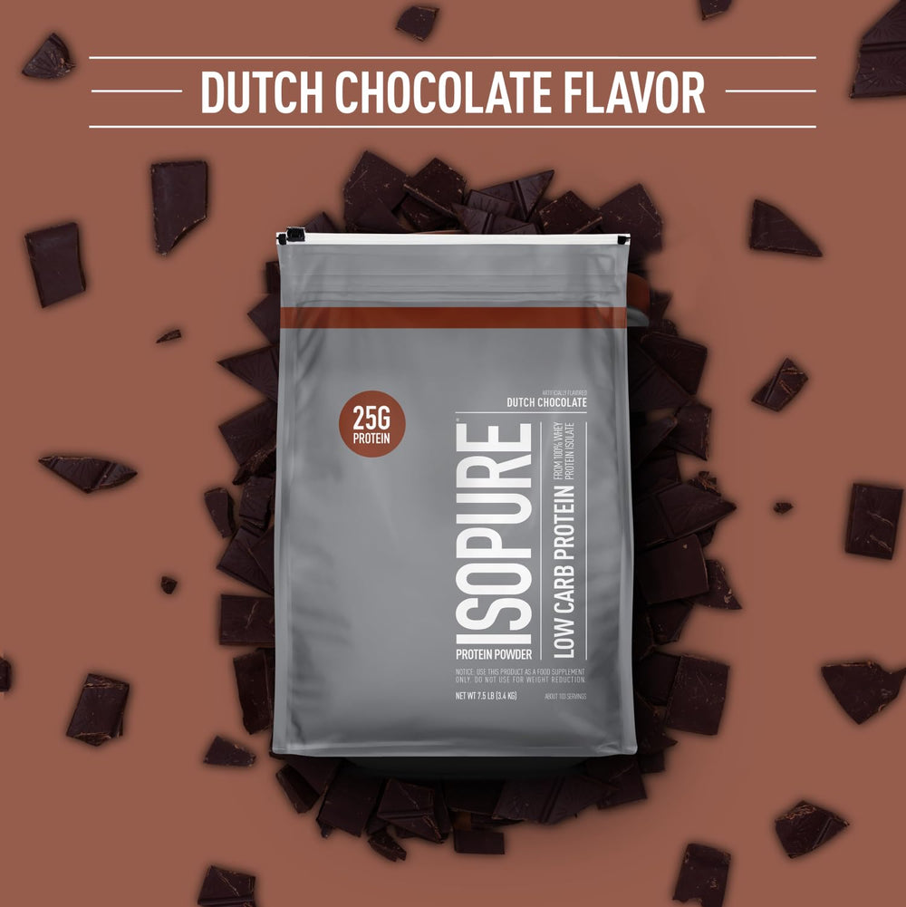 Isopure packaging highlights 25g protein per serving for daily nutrition.