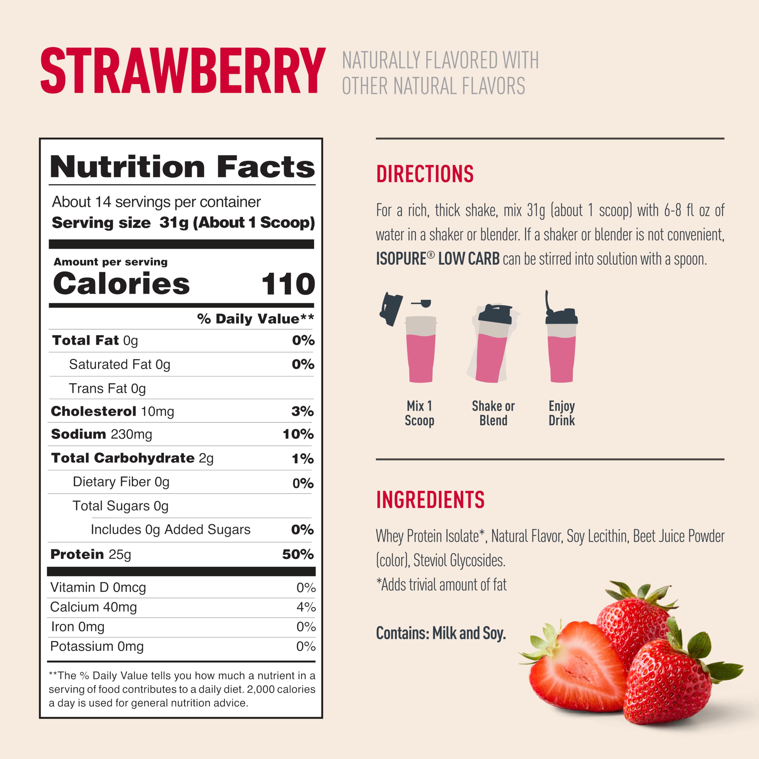 Isopure 1 lb bag shows compact serving size for on-the-go.
