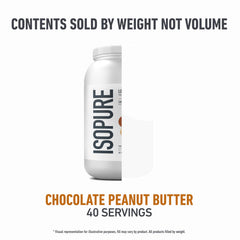 Isopure chocolate peanut butter flavor ready to blend into smoothies