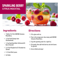 Isopure Clear Whey Isolate pour into water illustrating fast-dissolving berry hydration.