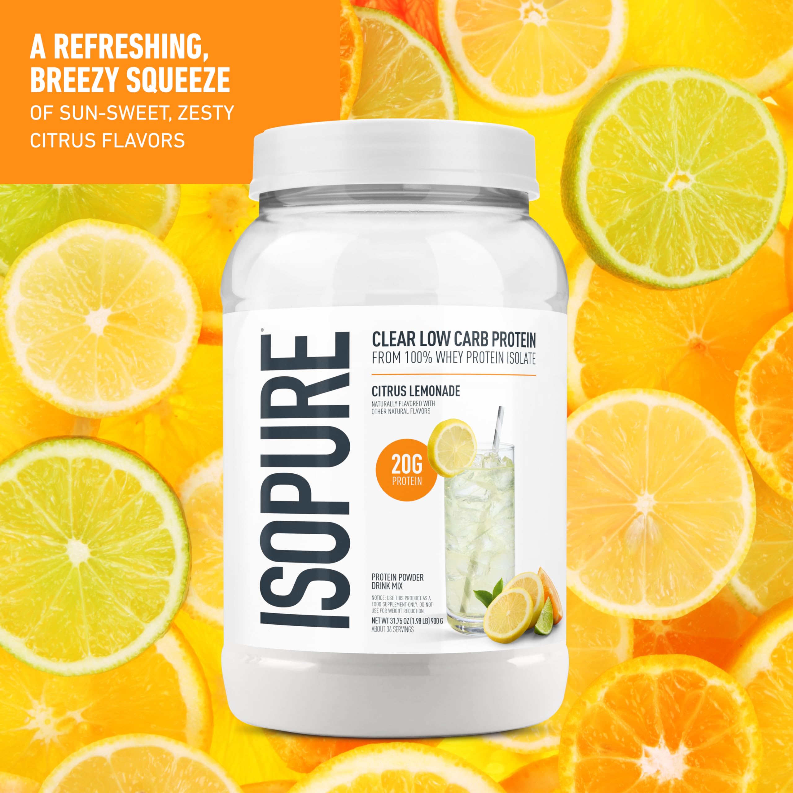 Isopure Clear Whey Isolate scoop and bottle, simple daily protein routine.