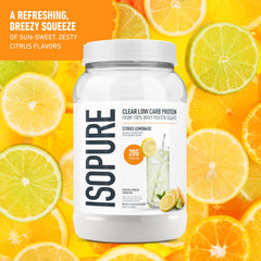 Isopure Clear Whey Isolate scoop and bottle, simple daily protein routine.