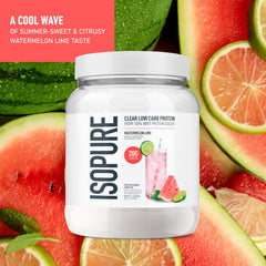 Measuring scoop with Isopure Clear Whey Isolate emphasizes simplicity