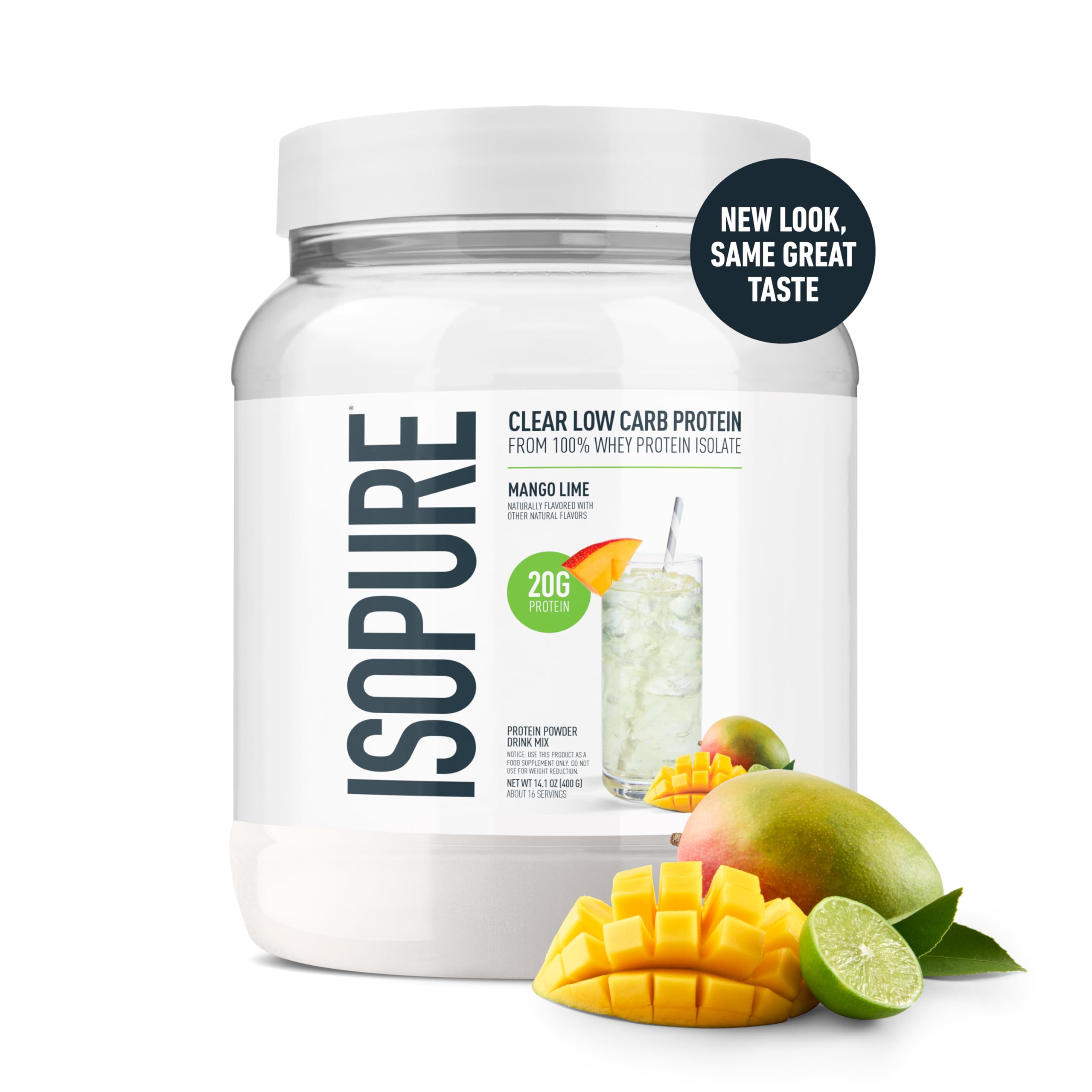 Isopure Clear Whey Mango Lime pour into glass after workout.