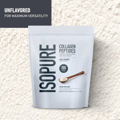 Isopure Collagen Peptides mixed in water; sugar-free, flavor-free option.