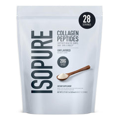 Isopure Collagen Peptides unflavored bag blends easily into beverages for daily joint and skin routines.