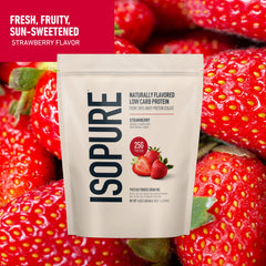 Isopure ingredients panel highlights whey isolate as the core protein.