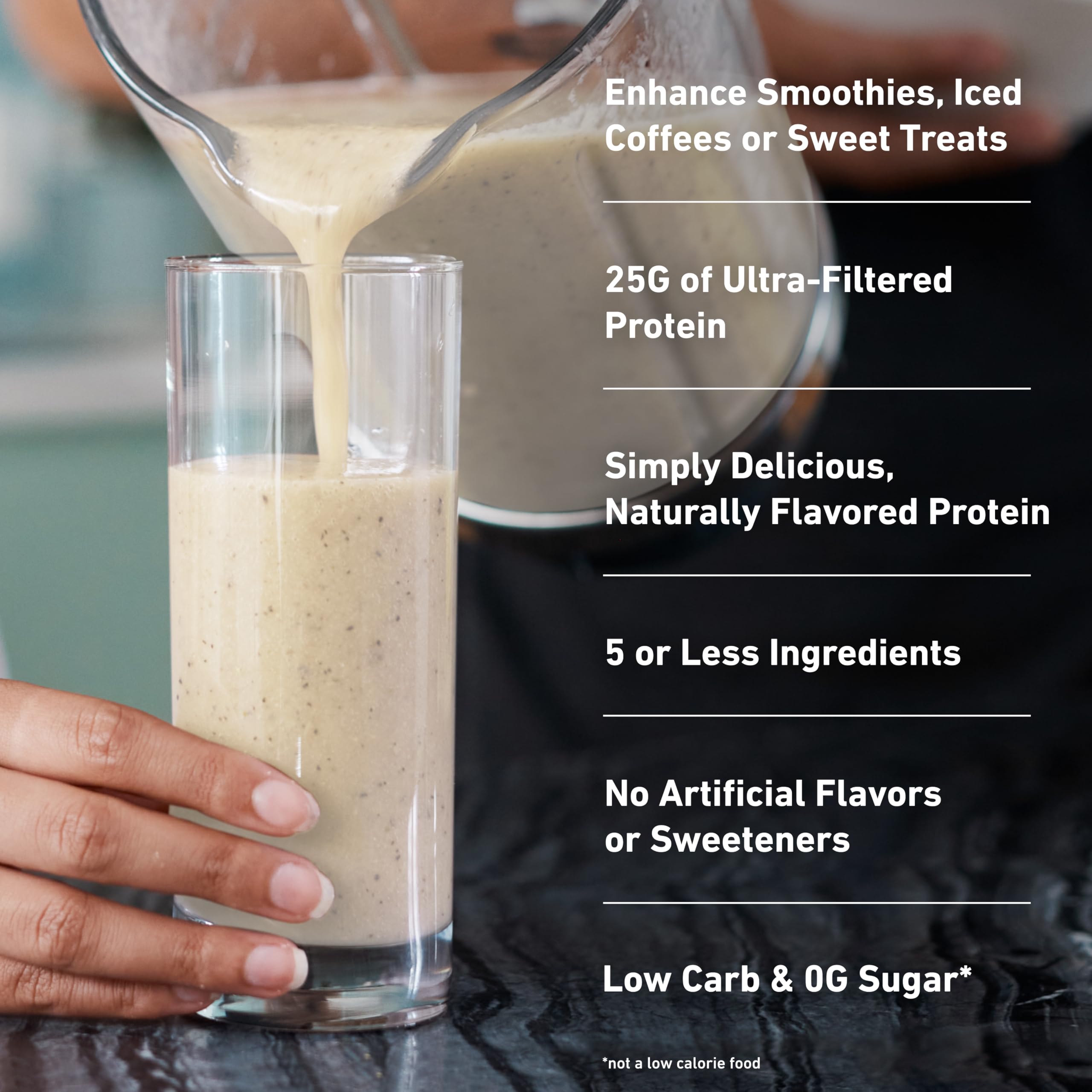 Isopure Lactose-free whey Vanilla Bean powder ready for lactose-sensitive drinks.