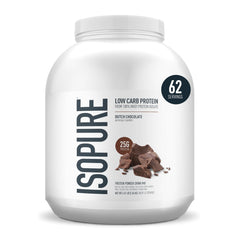 Isopure low-carb whey isolate jar shows 25 g protein per serving for daily wellness.