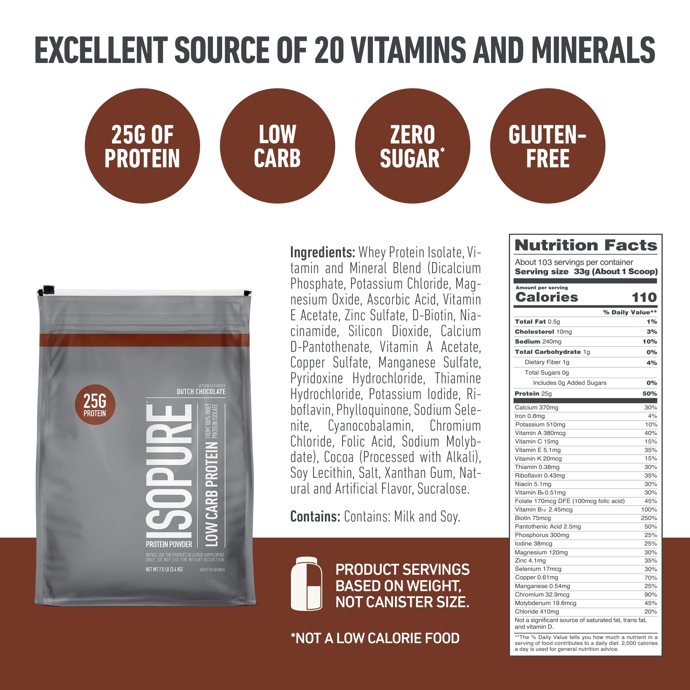 Isopure low-carb whey isolate with zero sugar for keto-friendly shakes.