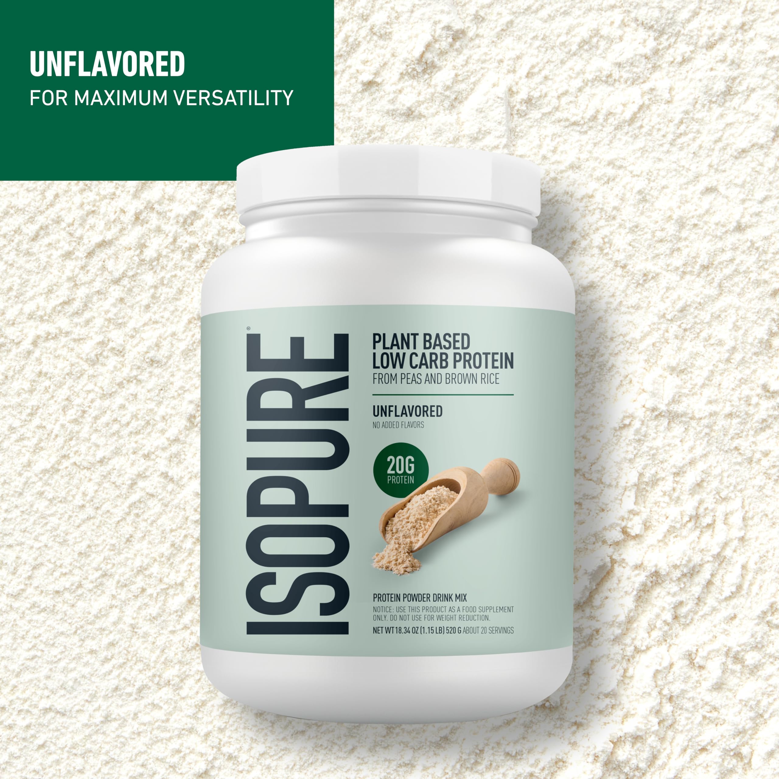 Isopure plant-based protein powder pouring into shaker for a quick boost