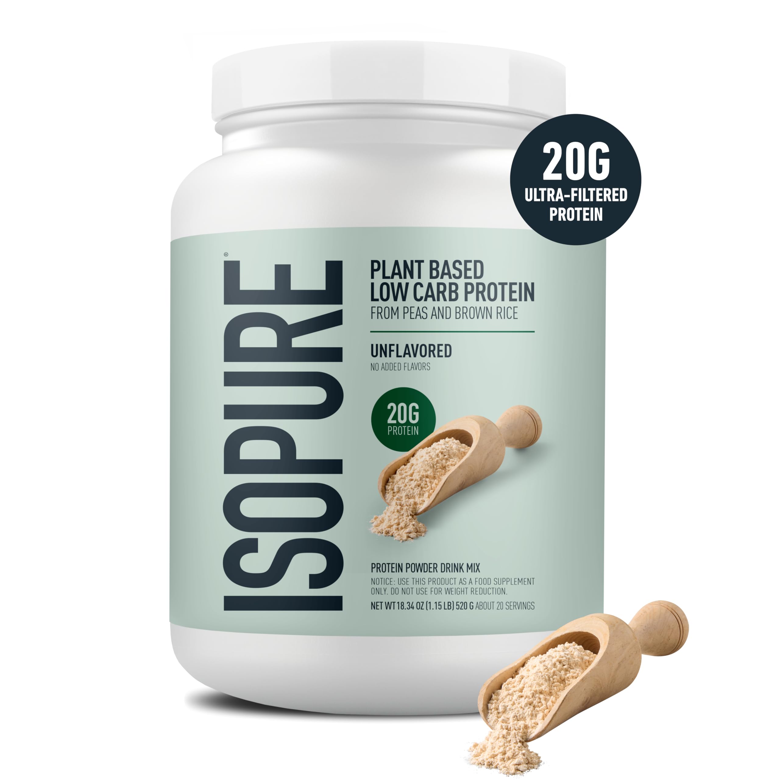 Scoop of Isopure plant-based protein powder for daily protein goals
