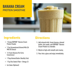 Isopure powder poured into coffee or smoothie for a protein boost