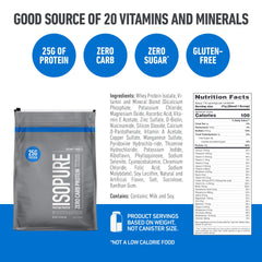 Isopure scoop measuring powder for easy daily protein portions.