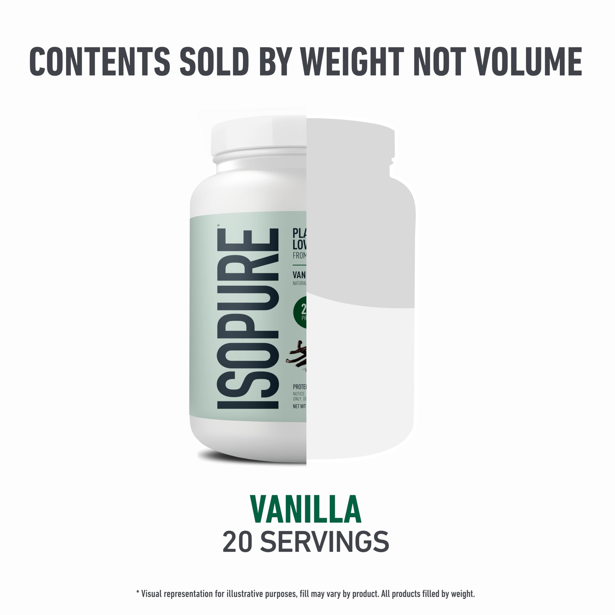 Isopure vanilla protein powder in a glass with bananas and oats