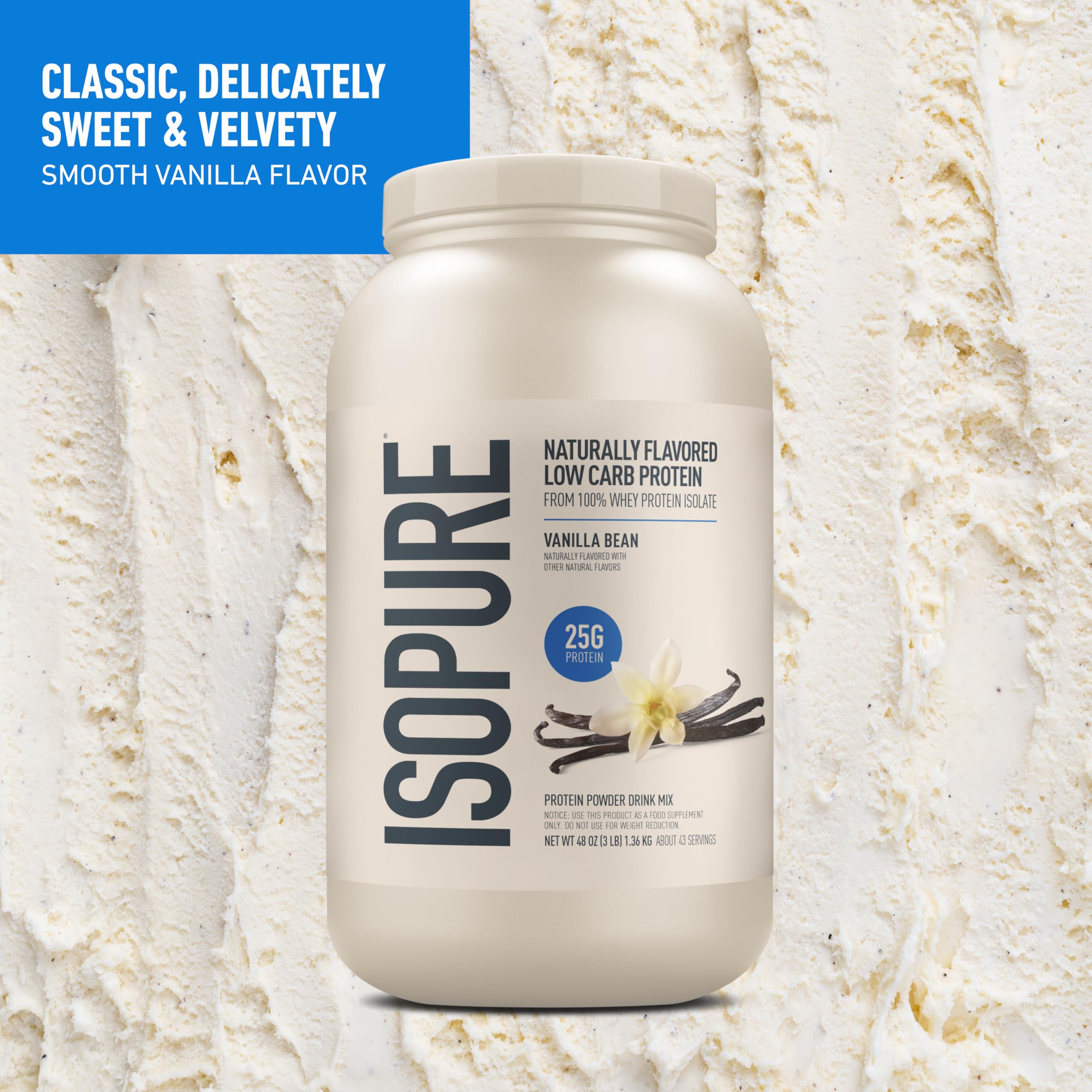 Glass of Isopure Vanilla Whey Shake, smooth and satisfying.