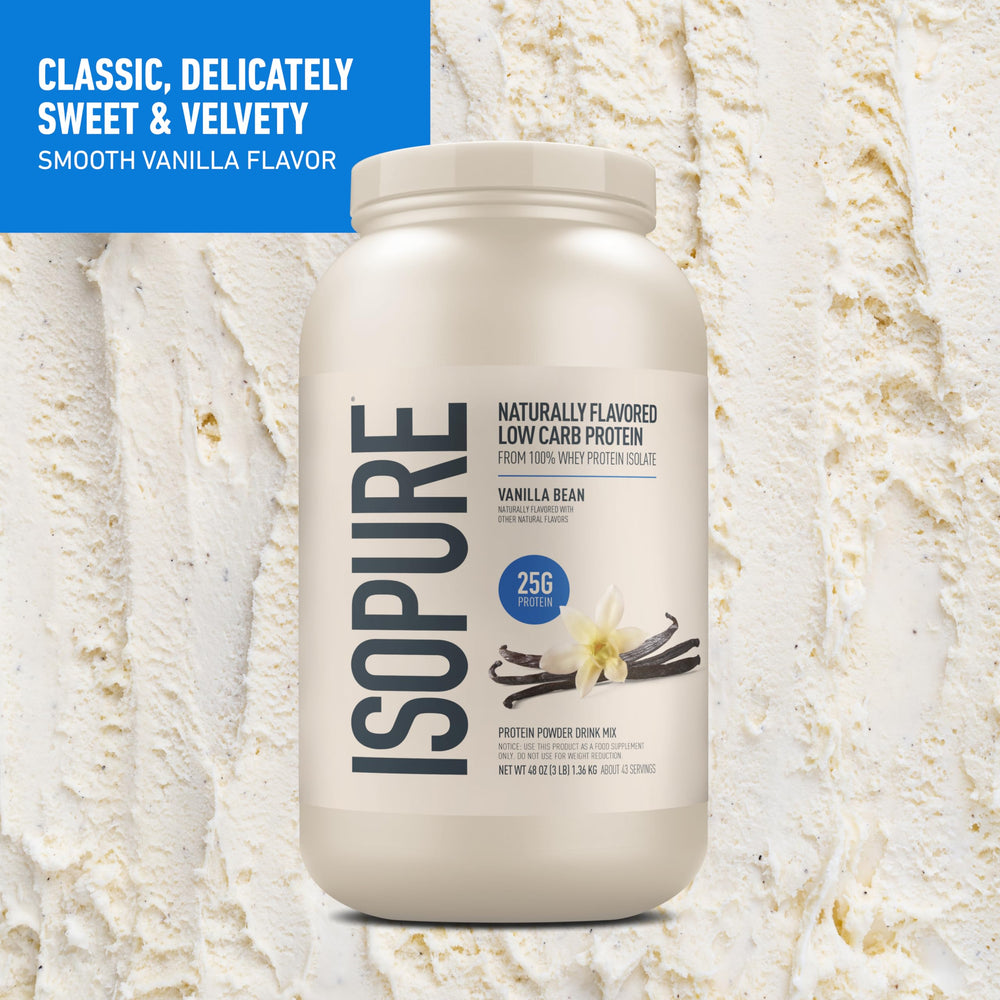 Glass of Isopure Vanilla Whey Shake, smooth and satisfying.