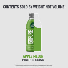 Isopure Zero Carb clear protein bottle demonstrates lactose-free option.