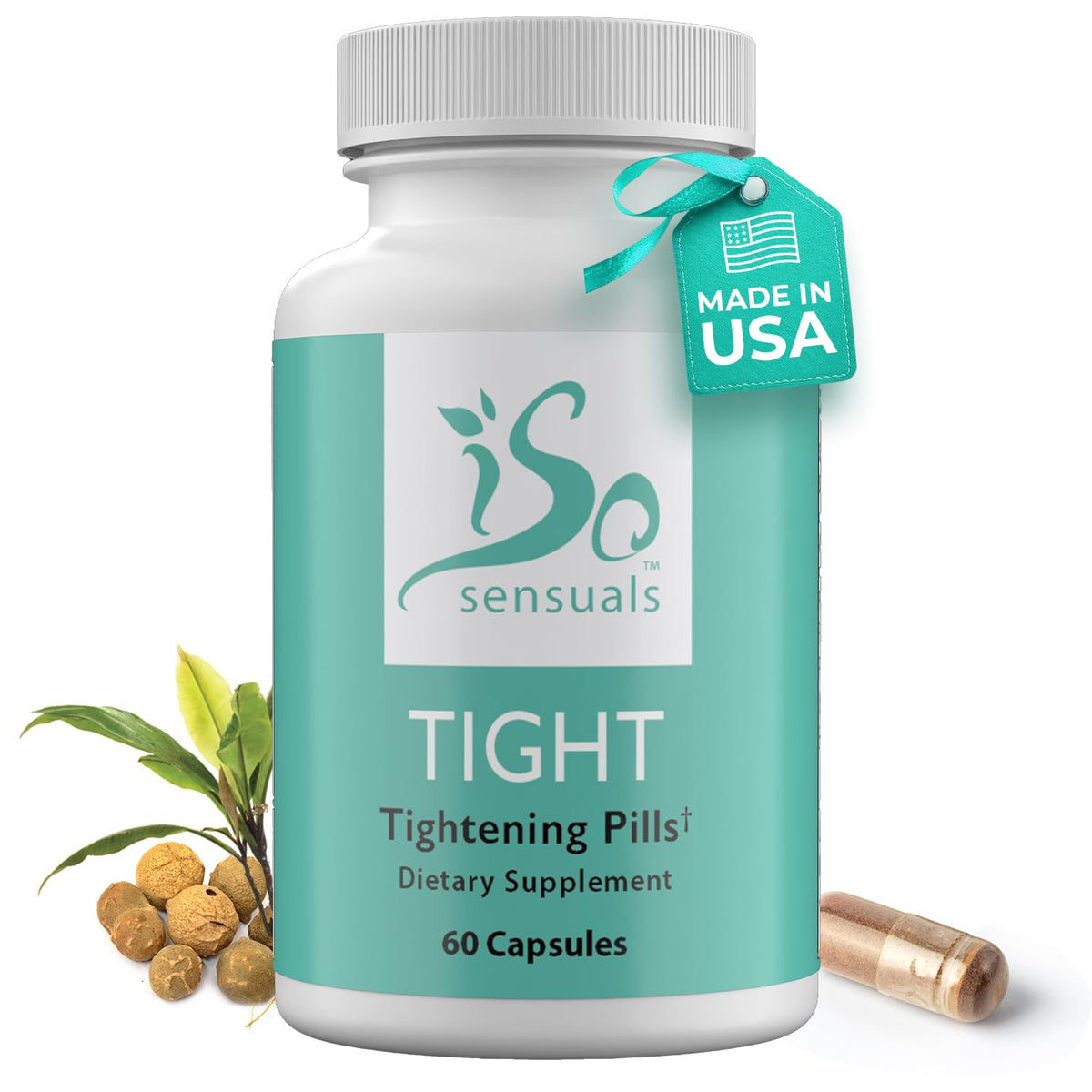 IsoSensuals TIGHT bottle pour shows easy daily use for natural tightening support.