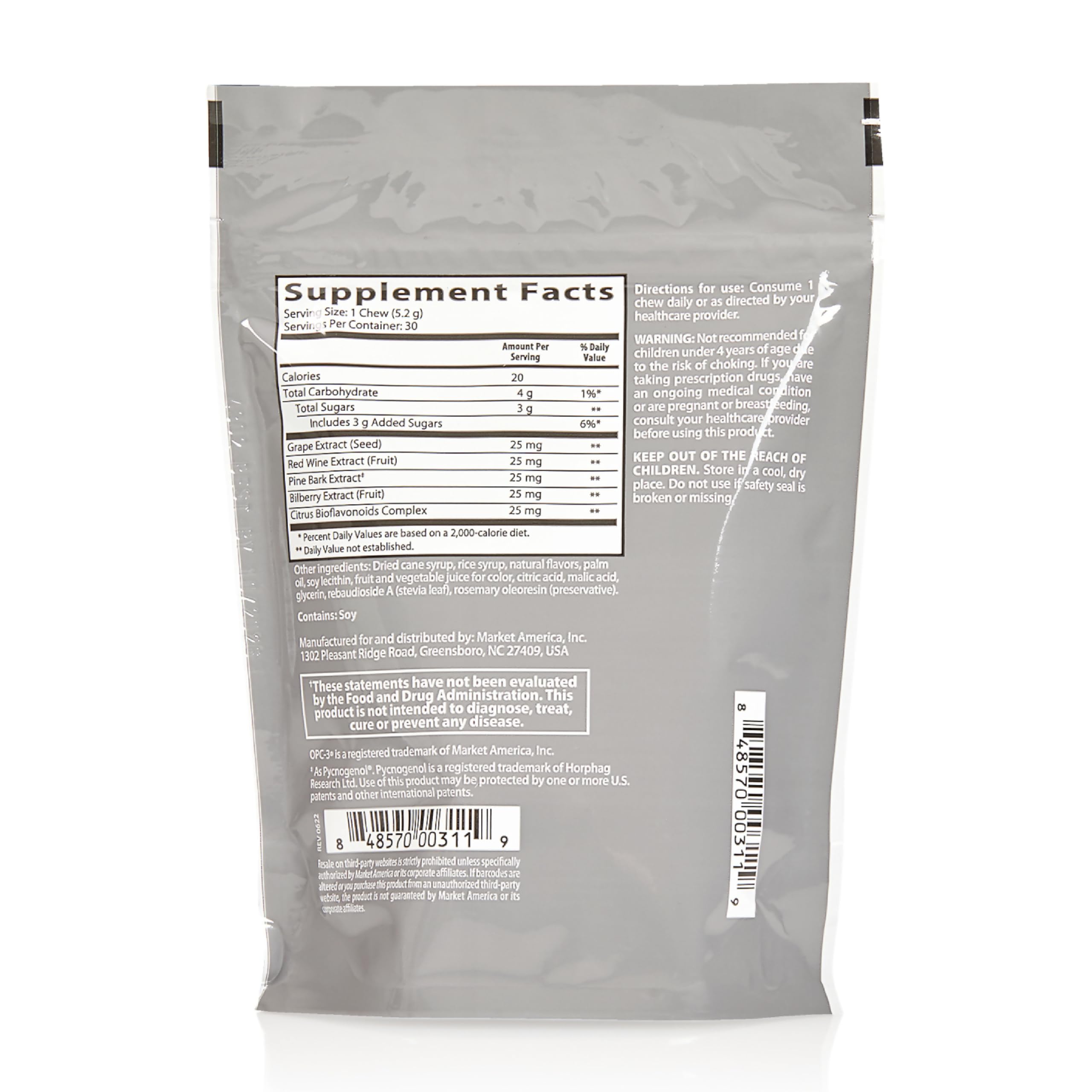 Isotonix OPC-3 chews packaging ready for travel and everyday use.