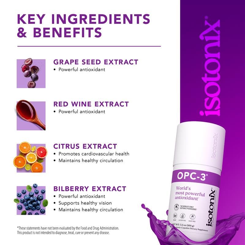 Isotonix OPC-3 label detail highlighting key ingredients.