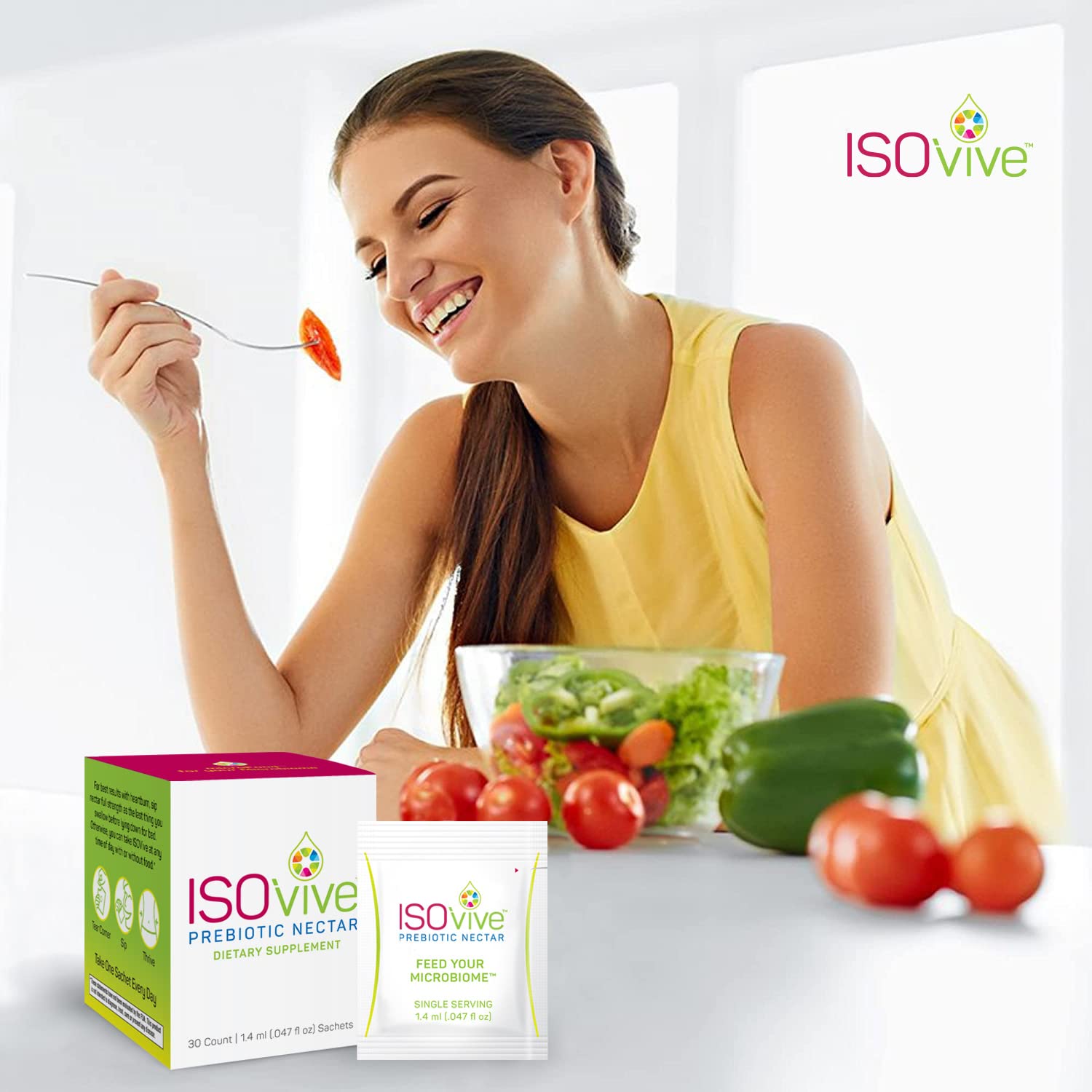ISOVive daily-use setup on the kitchen counter