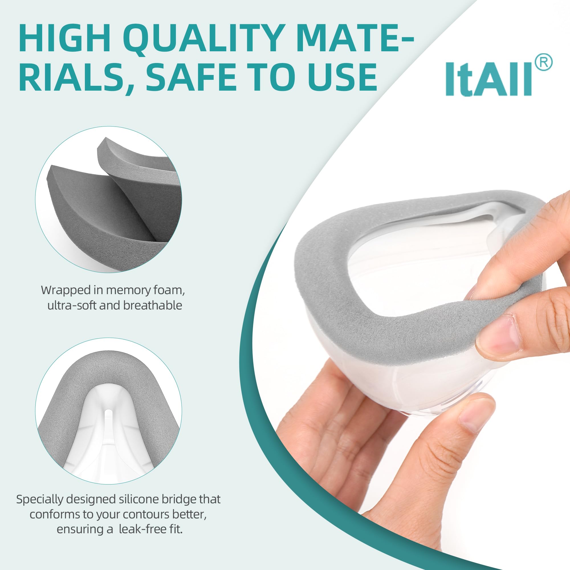 ItAll 2PCs Cushion Small memory-foam texture closeup highlighting breathable comfort