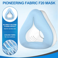 ItAll AirFit F20-compatible cushion blue front shows easy push-in installation