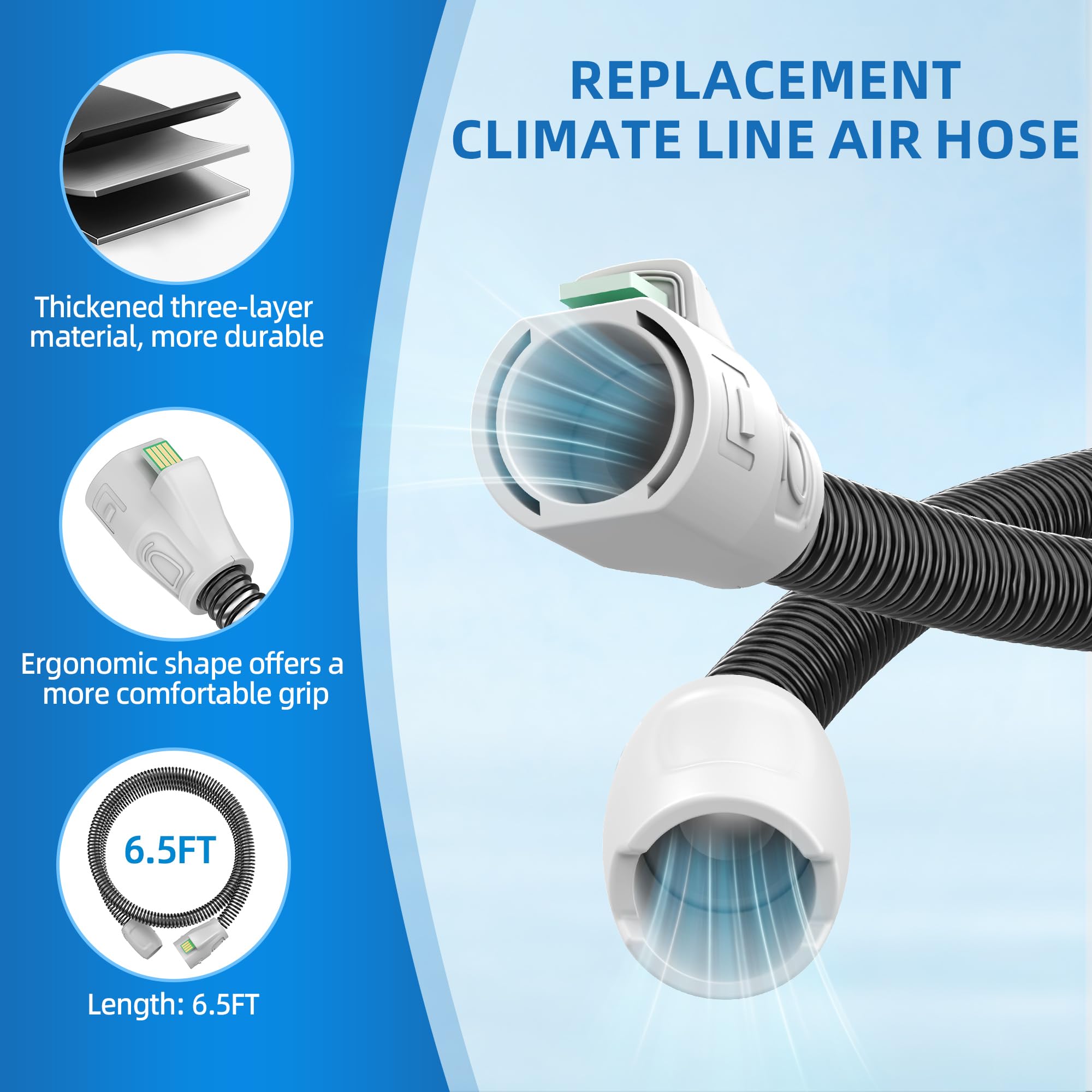 ItAll ergonomic hose grip facilitates comfortable handling and easier insertion.