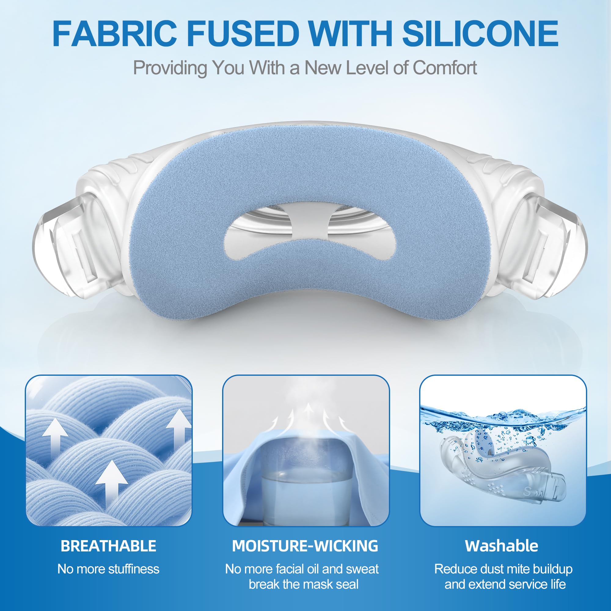 ItAll N30i cushion leak-proof seal closeup emphasizes secure fit with reduced nasal pressure.