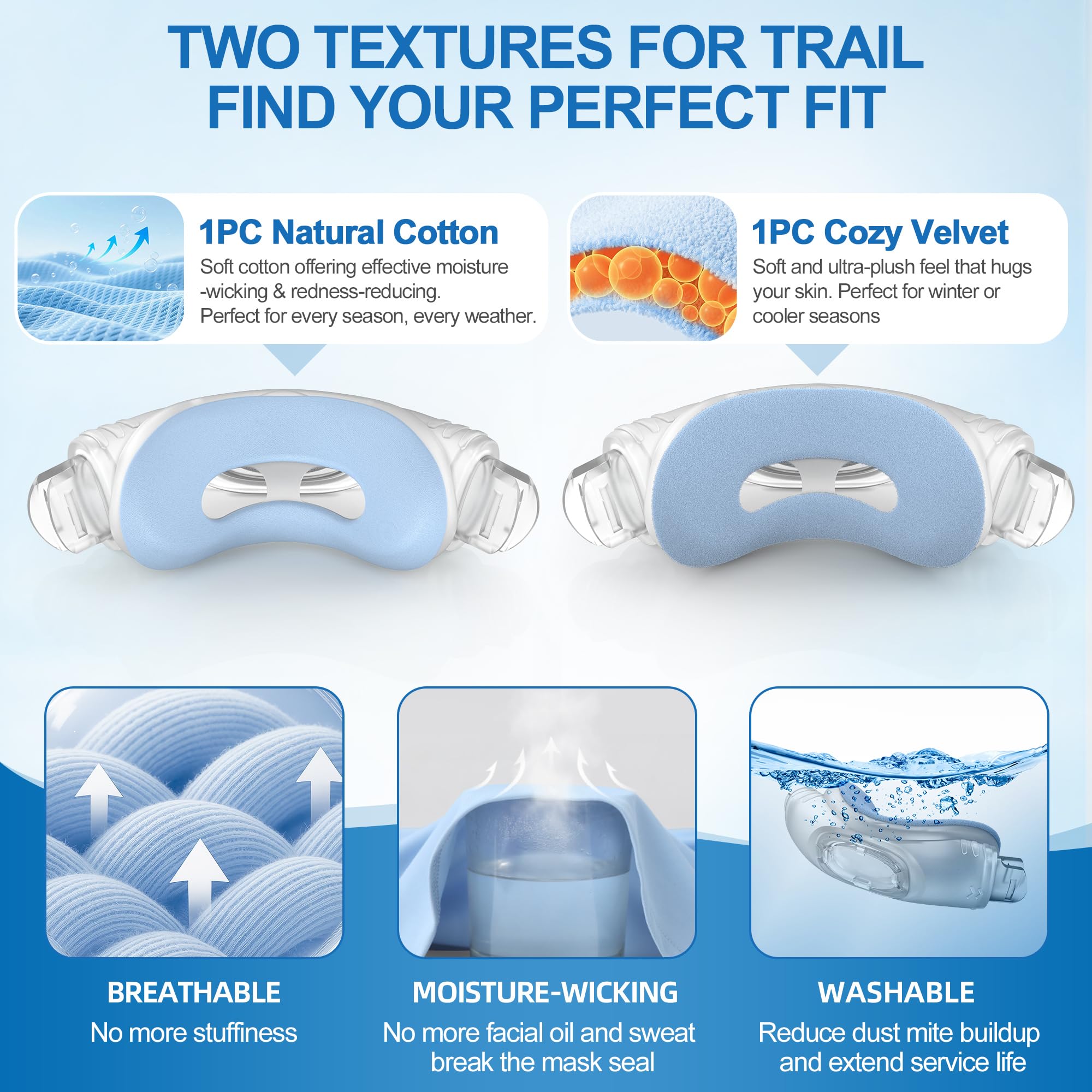 ItAll velvet nasal cushion for cozy warmth in cooler rooms.
