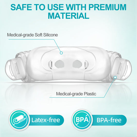 ItAll nasal pillow shows a secure silicone bridge for a reliable seal.