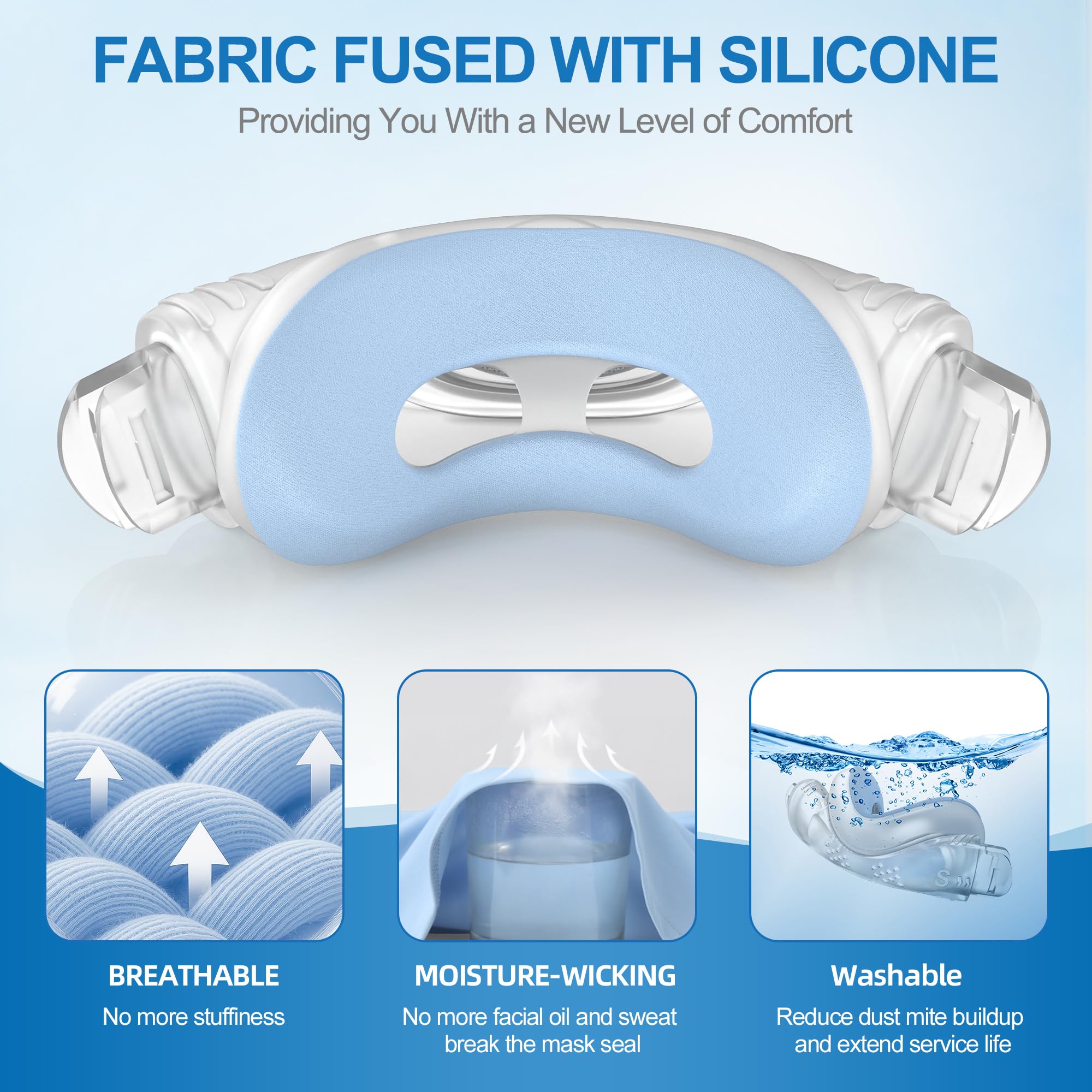 Whisper-quiet front mesh diffuses airflow for quieter nights.