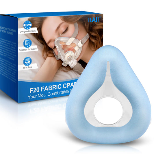ItAll replacement F20 fabric mask blue front view with breathable cooling fabric