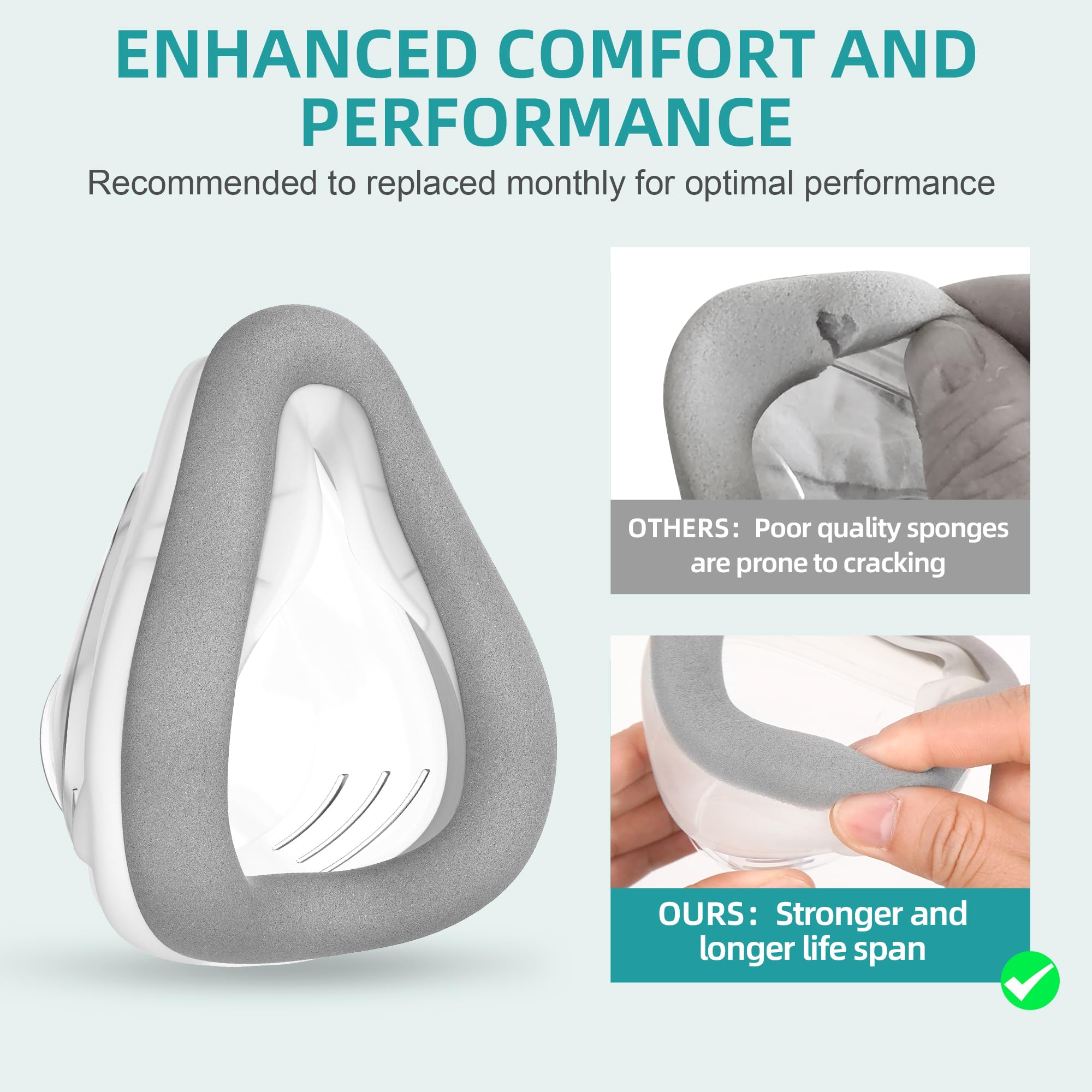 ItAll silicone nose-bridge seal contours to the face for a reliable seal.