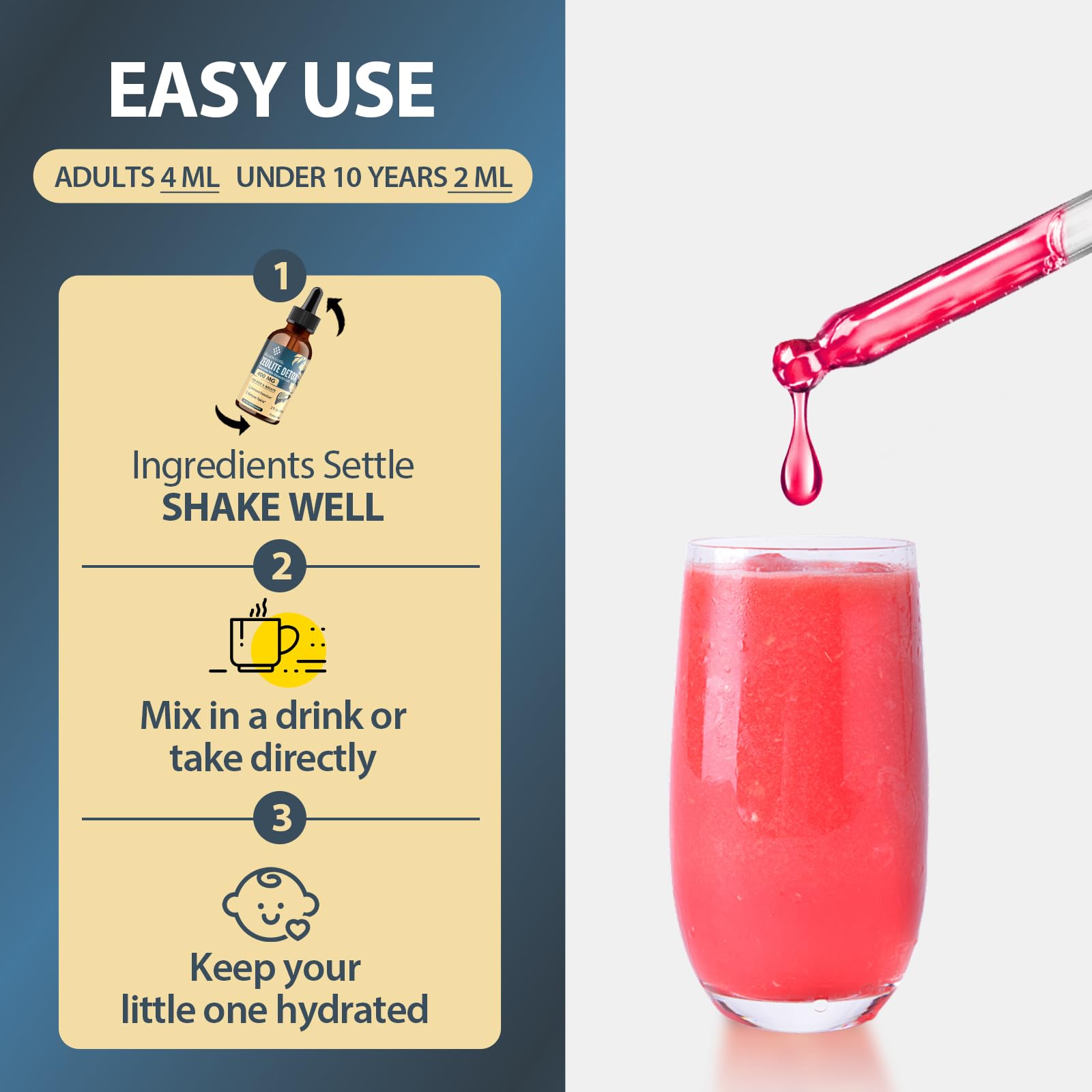 Itharoventis Zeolite Drops berry flavor appealing to kids