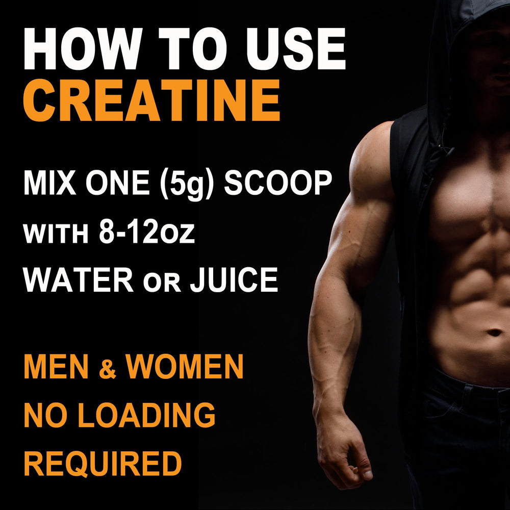 It's Just! Creatine Monohydrate powder micronized particles for rapid dissolution.