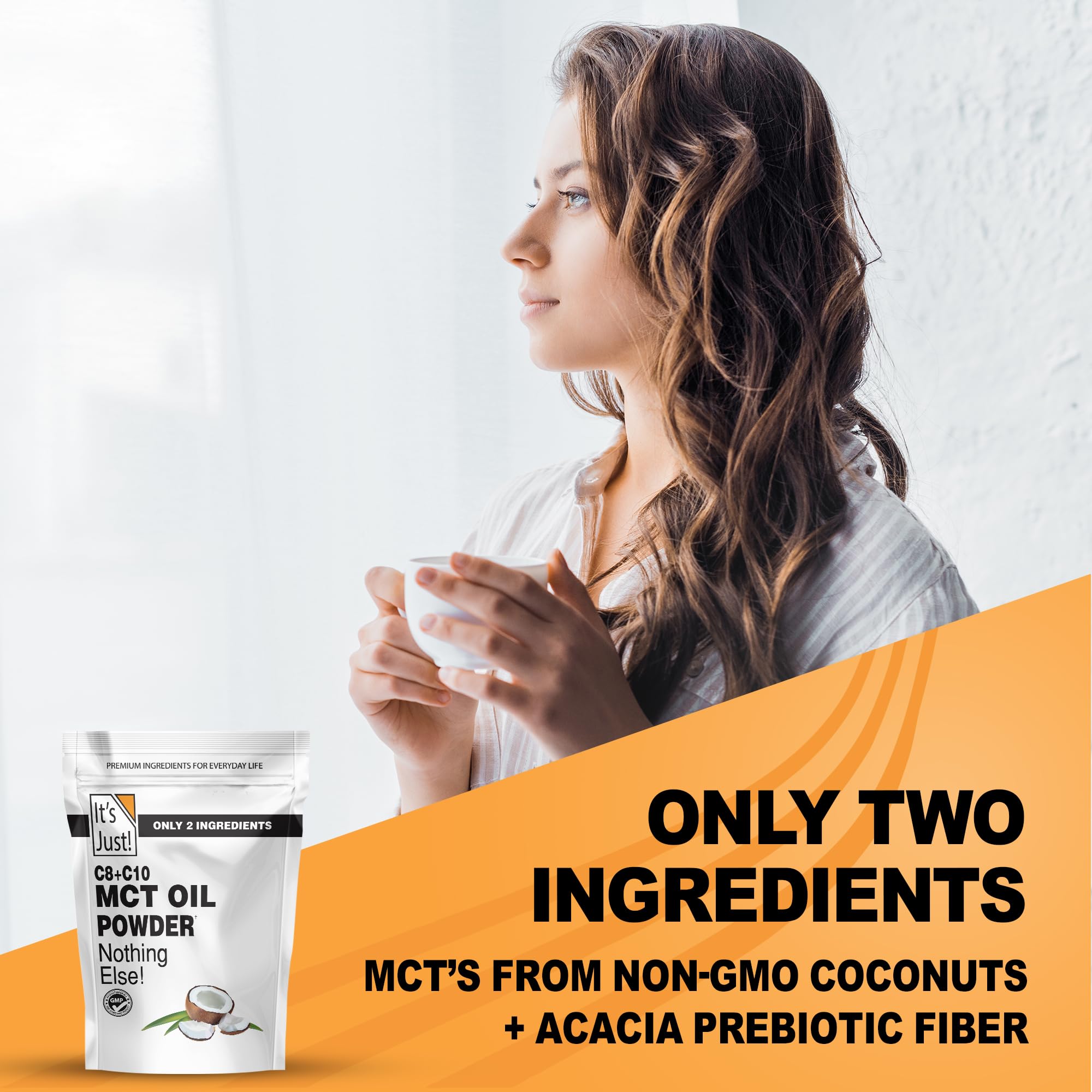 It's Just! MCT Oil Powder easy mix into smoothies and beverages.