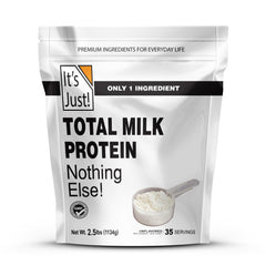 It's Just! Total Milk Protein Concentrate powder bag showing a high-quality protein source for daily fueling