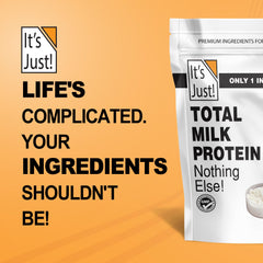 It's Just! Total Milk Protein Concentrate powder shaker invites post-workout beverages