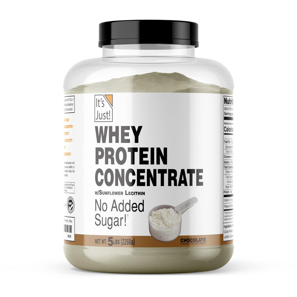 Its Just! whey protein concentrate canister front view for daily protein support