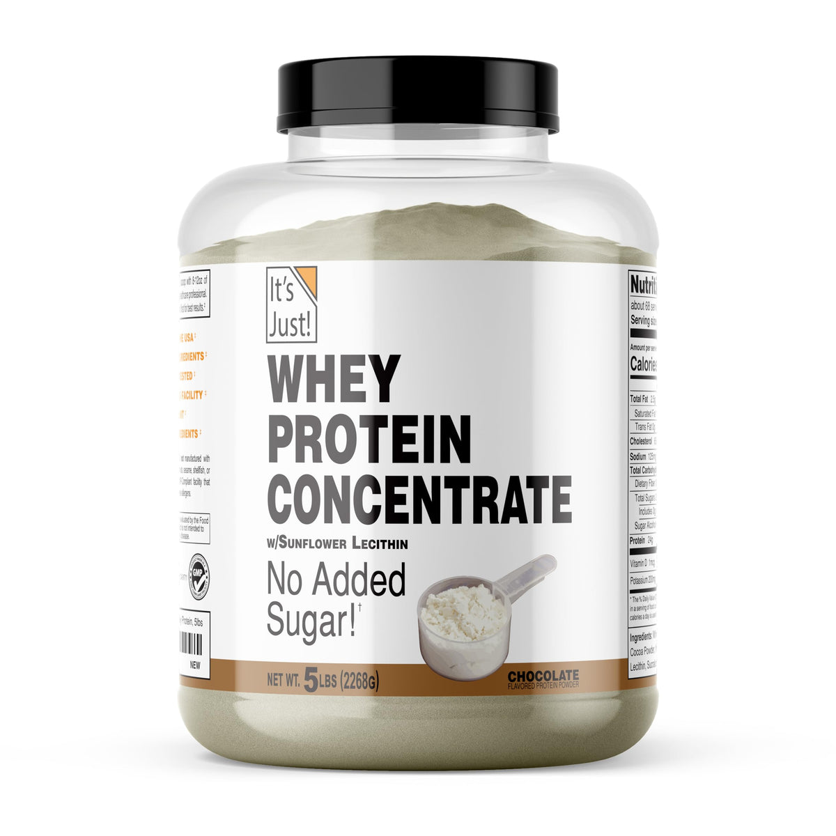 Its Just! whey protein concentrate canister front view for daily protein support