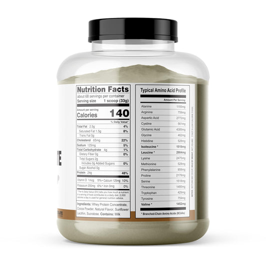 Its Just! whey protein concentrate powder with scoop, ideal for smoothies and recipes